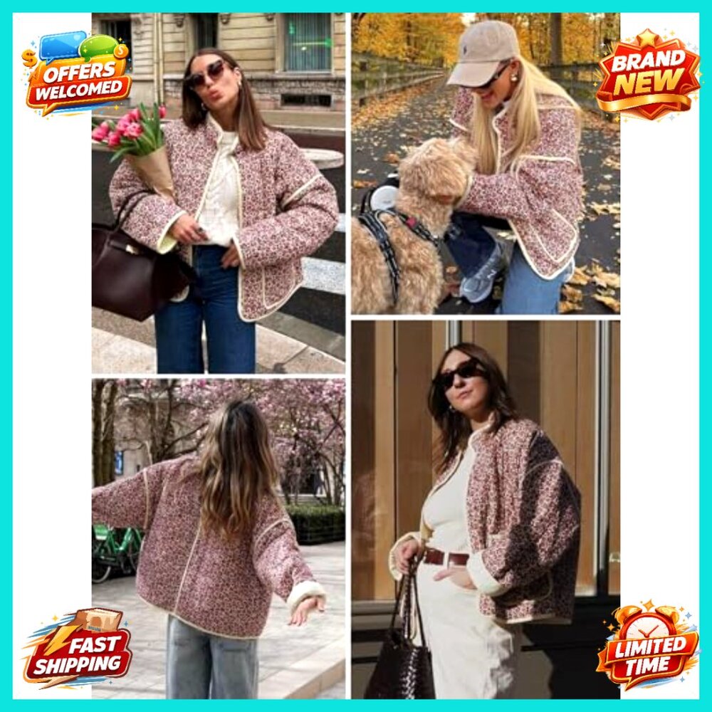 Cropped Quilted Jacket Open Front Lightweight Puf… - image 5